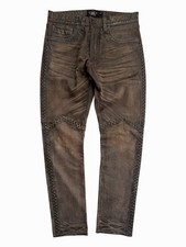 RRL Double RL Ralph Lauren Laced Leather Pants Distressed Western Brown 32