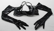 Mariemur Women's Sheer Mesh Maeve Bralette Top With Gloves ZG3 Black Medium NWT