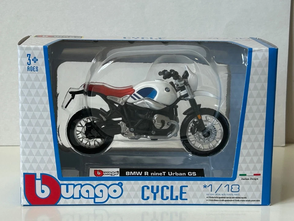 BMW R nineT Urban GS Germany Bike Motorcycle Model Toy Diecast 1:18 Bburago - Image 4 of 4