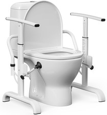 Heavy Duty Toilet Safety Rails for Seniors - Adjustable Grab Bars Stability