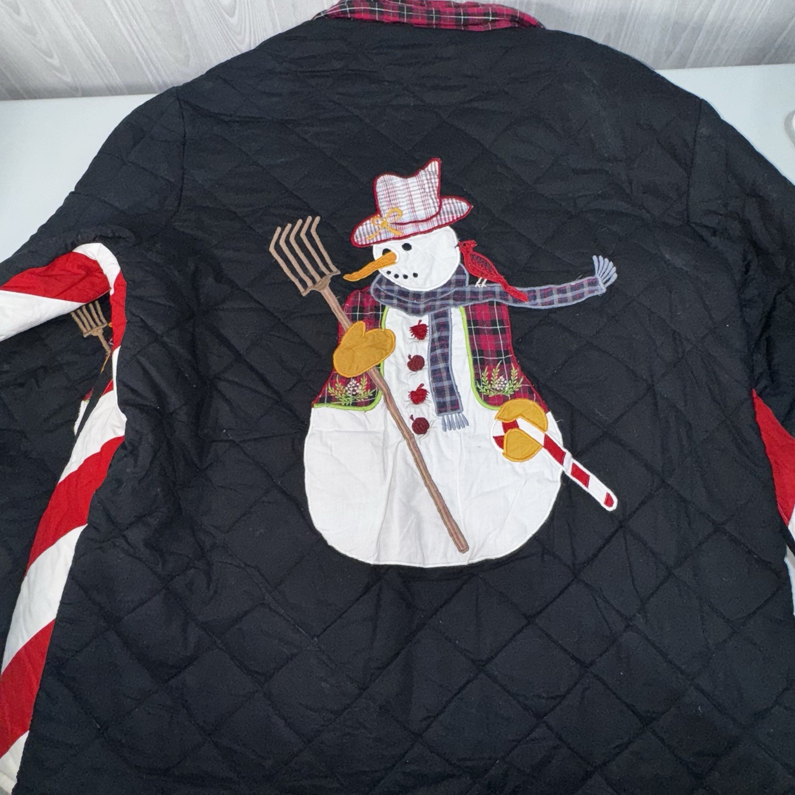 VTG Patch Magic Snowman Jacket  Applique Quilted … - image 7