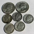 Lot Of 2 Washington Silver Quarters +5 Dimes 90% silver-Mixed dates