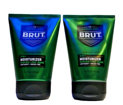 BRUT SIGNATURE SCENT 2-in-1 Moisturizer Everyday + Post Shave 3.5 oz (2 TUBES