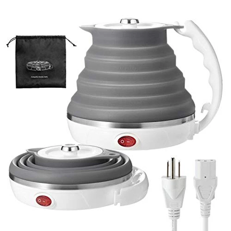 Loutytuo 110V 555Ml Ultrathin Travel Foldable Electric Kettle Separable Power