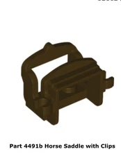 Lego Dark Brown Saddle With Clips / City Mini Figures Horse Animal Accessory