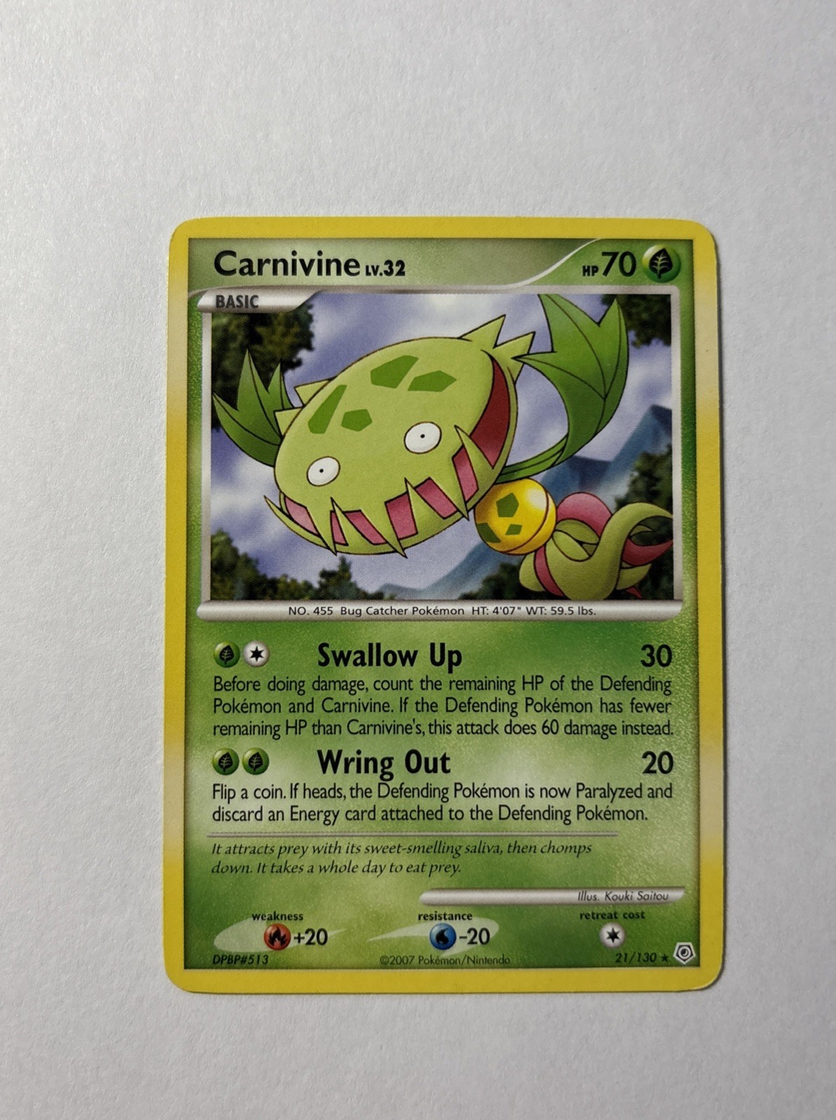 Pokémon TCG Carnivine 21/130 Diamond and Pearl Rare