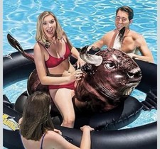 New Huge Inflatabull Riding Bull Pool Float Branded 7ft 10"x6ft 5"x 2ft 8" New