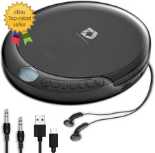 CD Player Portable with 60 Second anti Skip Stereo Earbuds Includes