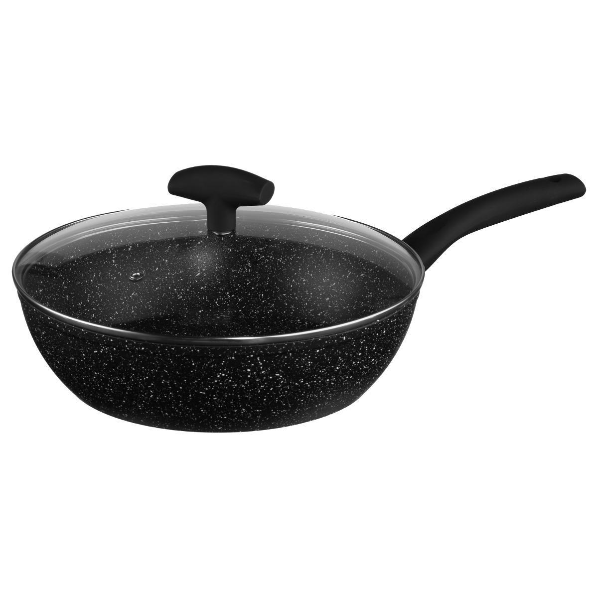 Sauteuse en aluminium 28cm couvercle noir pour de grandes poêlées familiales réussies