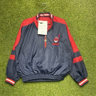 Cleveland Indians Windbreaker Youth XL Embroidered Reversible 1/2 Zip Half NWT