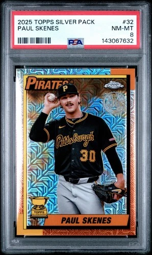 2025 Topps Chrome Paul Skenes Silver Pack Mojo Rookie Gold Cup Pirates PSA 8