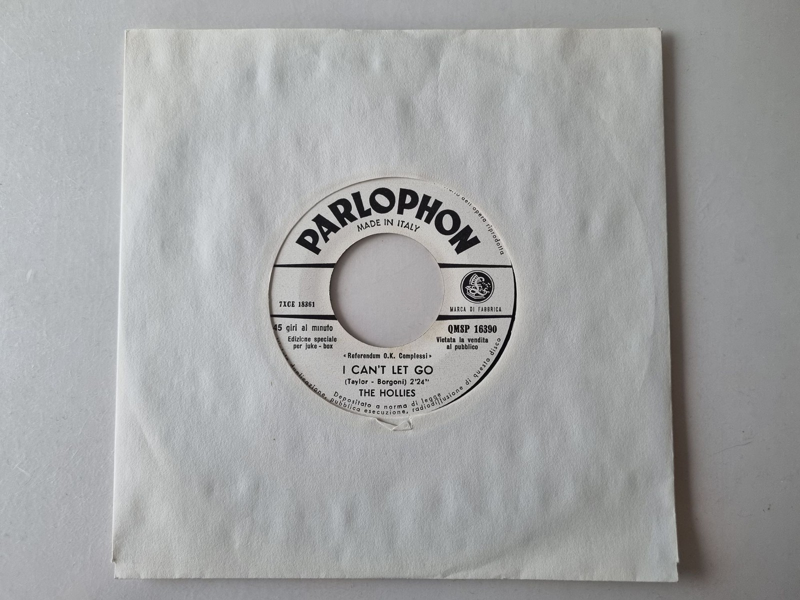 The Hollies - I can't let go/ Running through the night 7'' Vinyl Italy PROMO