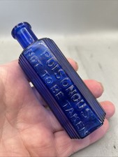 NICE VICTORIAN POISON / MEDICINE BOTTLE EMBOSSED POISONOUS NOT TO BE TAKEN