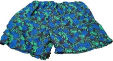 St. John's Bay men's swim shorts board Large Blue tropical flowers