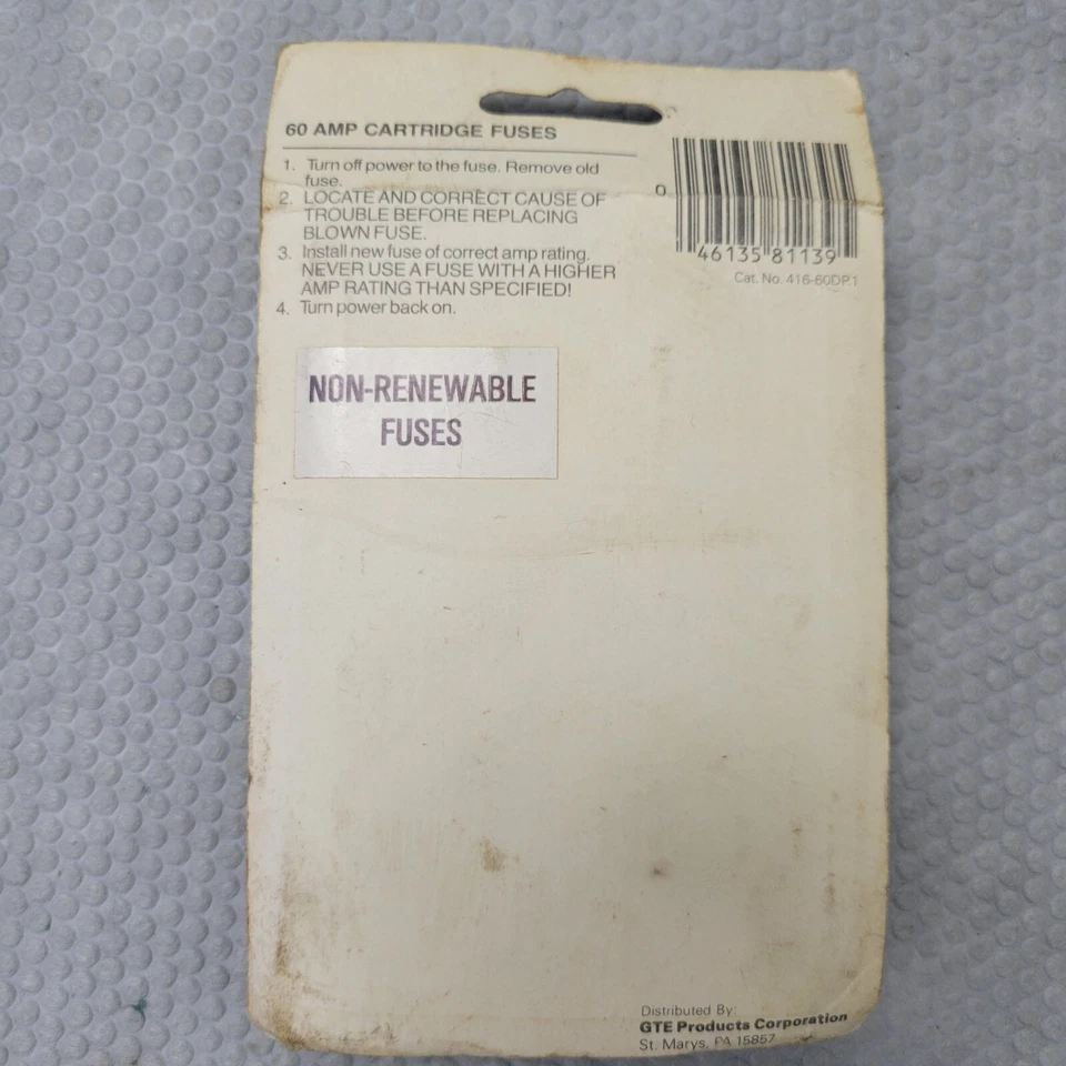 2 Sylvania 60 Amp Buss Cartridge Fuses General Purpose GTE - Image 3 of 4