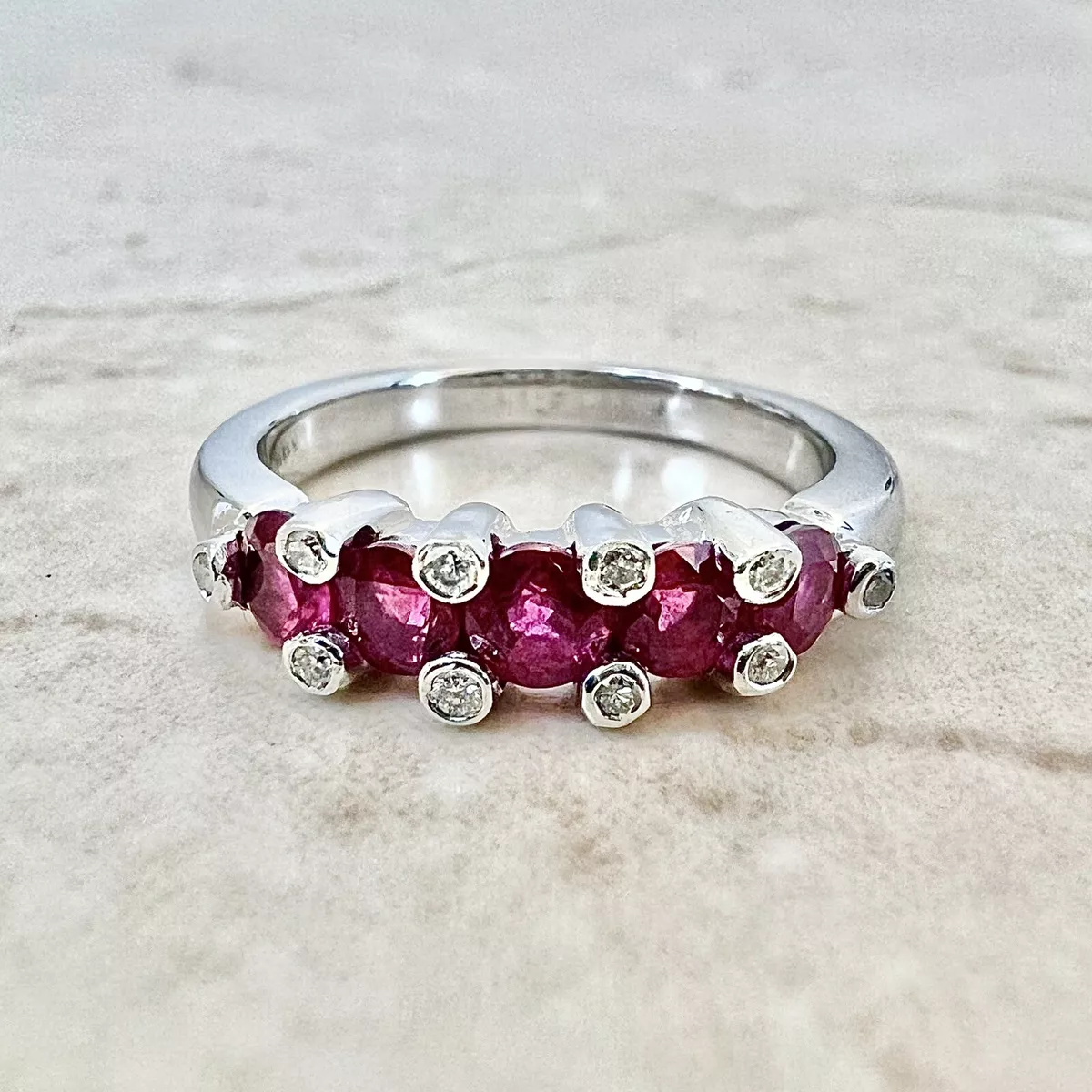 5 stone ruby and diamond rings deals