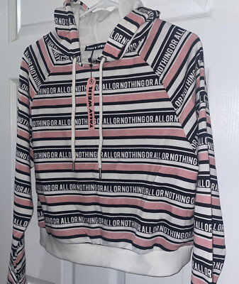 TALLY WEIJL Women Allover Logo Pullover Hoodie M *ALL OR NOTHING