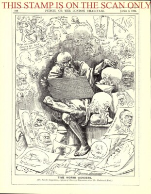 Antiker 1890 Punch Harry Furniss Cartoon Druck - ''Time Works Wonders'' /59