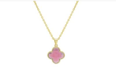 置物 clover.178 Cubic Zirconia Clover Pendant Necklace - Pink #154 | eBay