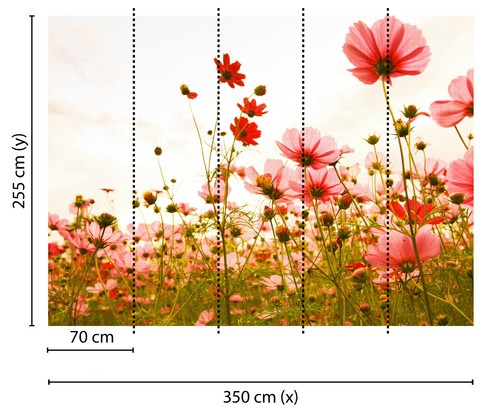 Fototapete Digitaldruck Blumenwiese gemalt 255 x 350 cm DD118598 - Bild 2 von 3