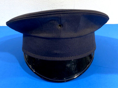 W. ALBOUM ROUND DRESS CAP PLAIN NAVY CLASS A W/ NO STRAP OR BUTTONS MEDIUM