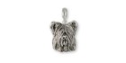 Skye Terrier Charm Slide Jewelry Sterling Silver Handmade Dog Charm Slide Sky4-P