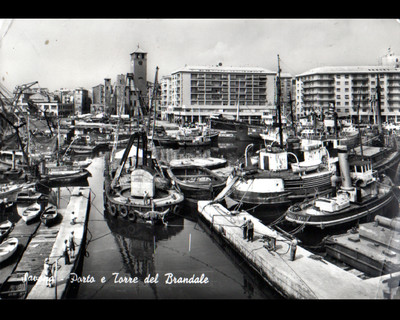 SAVONA (ITALIEN) SCHIFF manuell gezogen, PORTO E TORRE DEL BRANDALE 1960