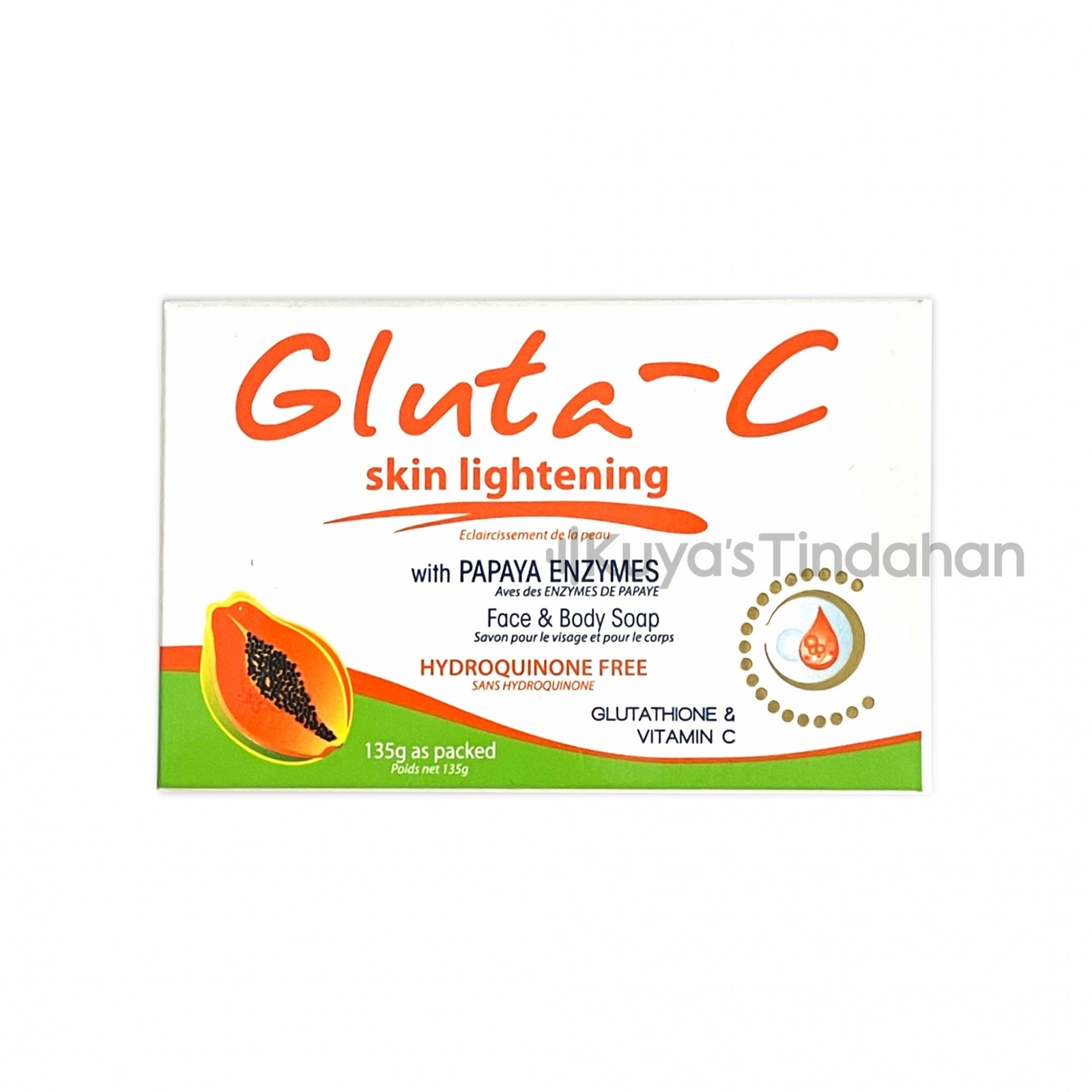 Gluta-C PAPAYA Skin Lightening & Brightening Soap 135g x 2 Pack