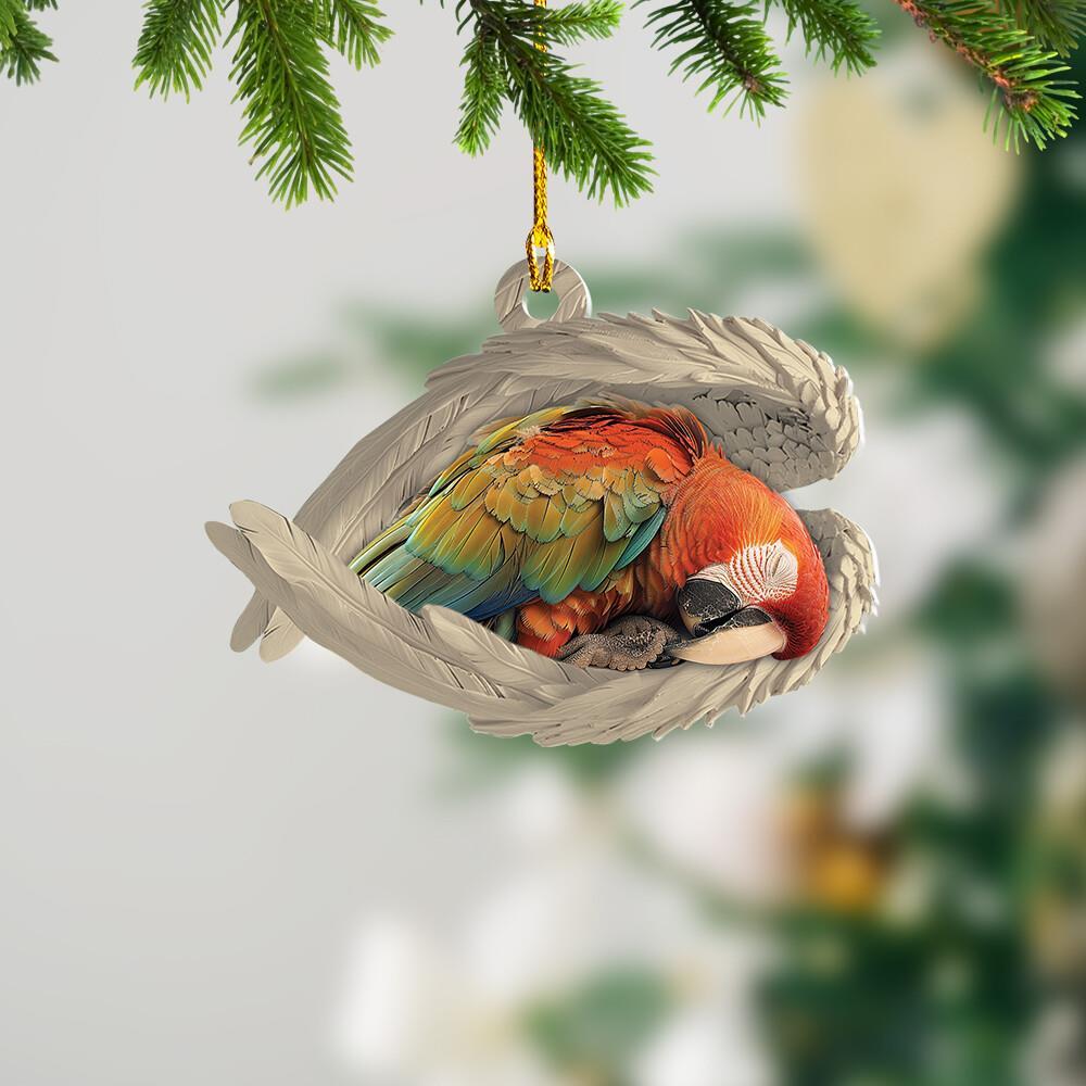 Quacker Parrot Sleeping Angel Wings Car Ornament  Parrot Christmas Ornament Gift