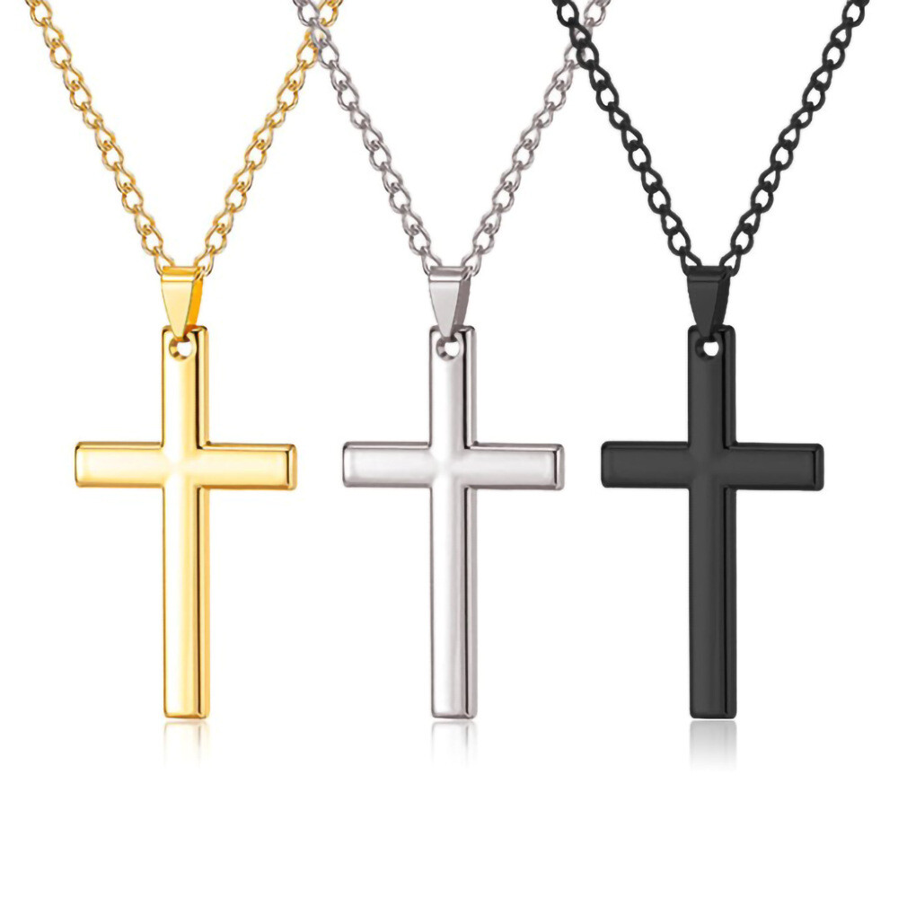Stainless Steel Cross Pendant Necklace for Men and Women with Jesus Crucifix-image