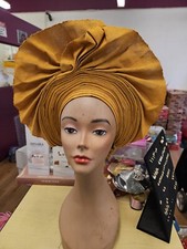 Elegant African occasion design Auto Gele Pleated 100% Aso Oke