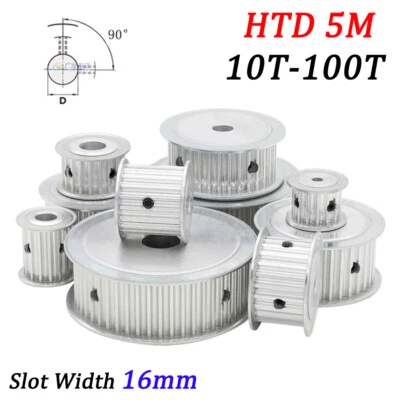 HTD 5M Timing Belt Pulley AF-Type 10T-100T Bore 5-25mm For 15mm Wide Timing Belt