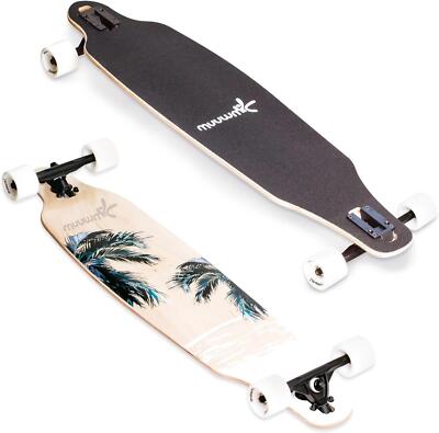 Muuwmi Longboard ABEC 7 Beach 7 Zoll Skateboard Holzdeck Kickboard 97cm