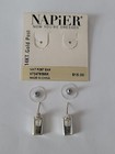 Vintage Napier 14K Gold Post Silver Door Knocker Earrings NOS — photo 2