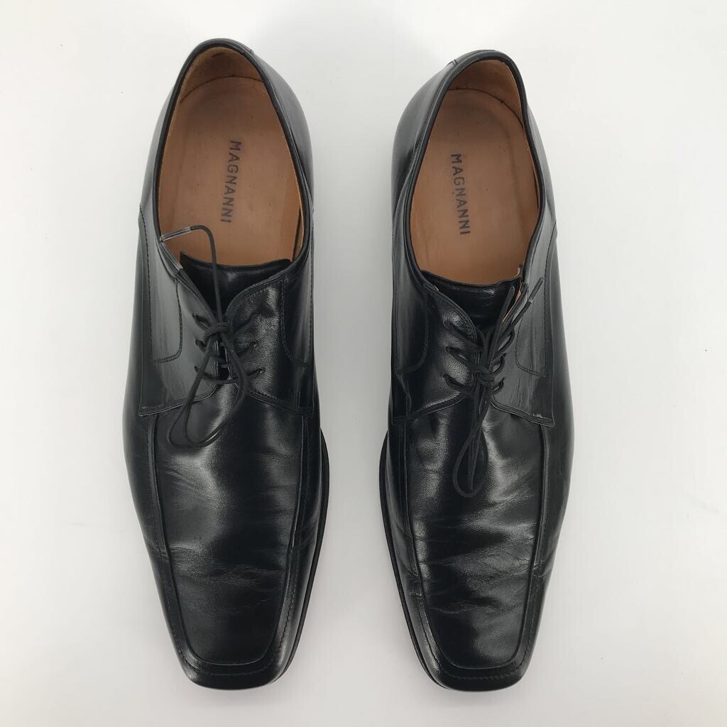 Magnanni Shoes Mens 12M Black Leather Lorca Lace Up Casual Dress Up Oxford‎ Magnanni Black Wingtip Dress Shoes for Men for sale | eBay main image 4