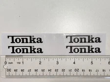 Tonka Logo Stickers 2 Inch Black Lettering Transparent 2.25 Inch Wide Background