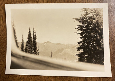 Vintage 1946 Mount Rainier Washington WA Mountains Car Window Real Photo P3j16