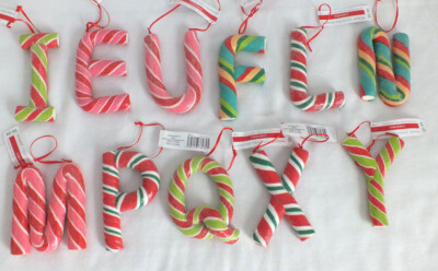 U Pick choice Christmas ornaments CANDY CANE LETTERS 4'' Ashland