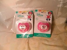 NEW LOT OF 2 DISNEY BABY MINNIE MOUSE PINK ORTHODONTIC PACIFIERS BPA FREE