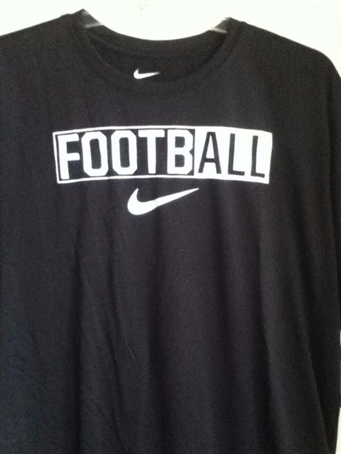 AUTHENTIC NIKE DRI-FIT FOOTBALL BLACK/WHITE T-SHIRT 842597-010 | eBay