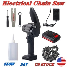 Chainsaw Cordless Electric Mini Chain Saw One-Hand Woodworking with Battery 550W