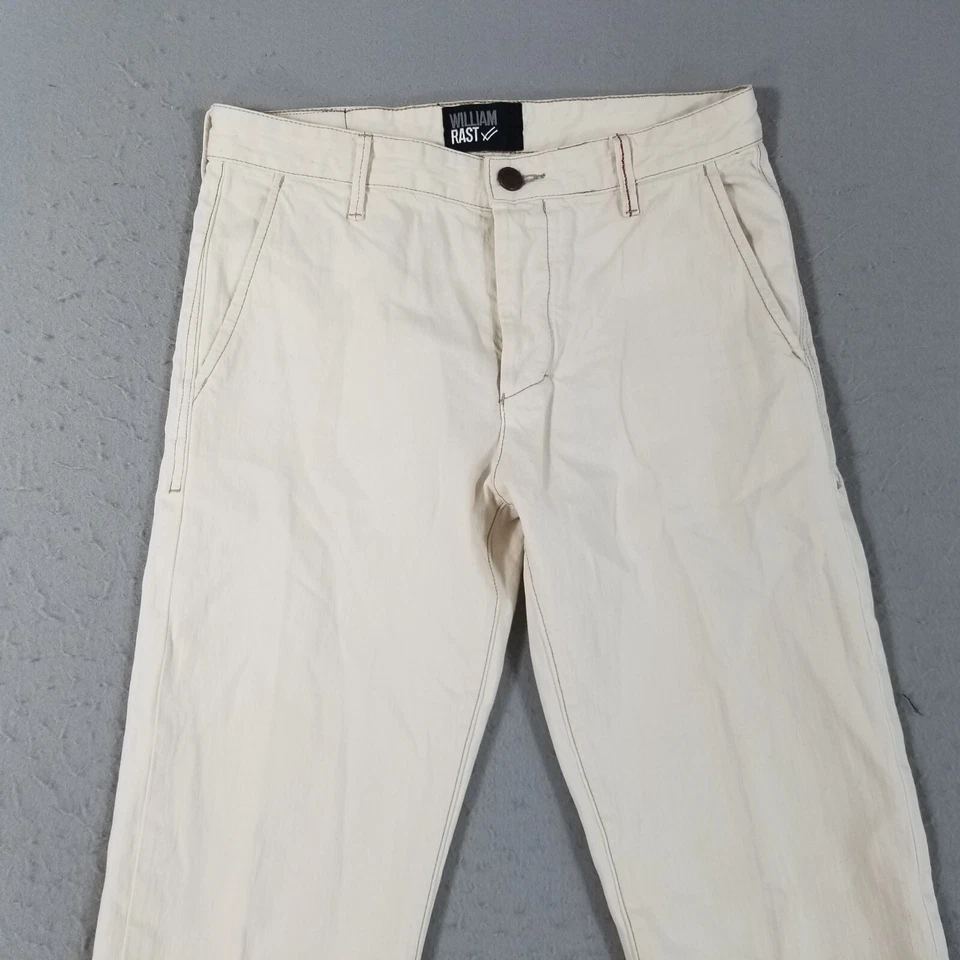 William Rast jeans men's 32X32 tapered slim straight button fly off white denim - Image 2 of 4