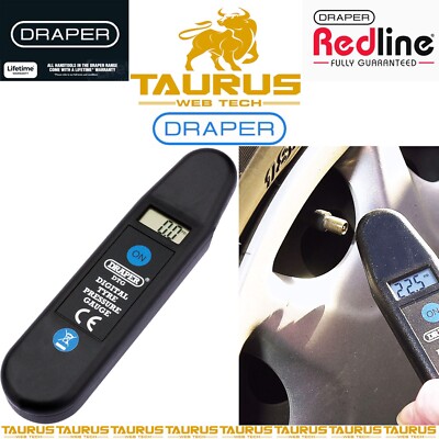 DRAPER Digital Reifendruckleser Manometer Selbstkalibrierend LCD Display Automatische Abschaltung