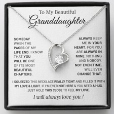 To My Granddaughter Necklace, Birthday Gift For Granddaughter From Grandpa