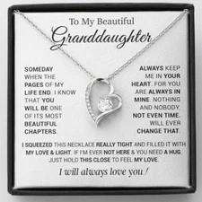 To My Granddaughter Necklace, Birthday Gift For Granddaughter From Grandpa