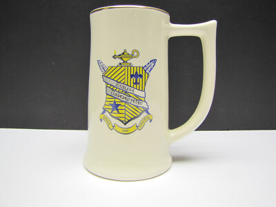 Grove City College PA Episilon Pi Shield Fraternity Crest Gilded Beer Stein Mug