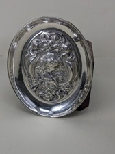 1903 Art Nouveau lady Sterling silver table pin tray by Levi & Salaman