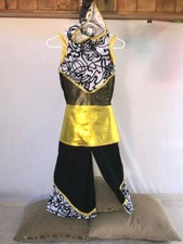 Yellow  Black Multi Piece Jazz/Hip Hop Dance Costume