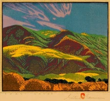 Gustave Baumann: Coast Range 22x30 Archival Quality Fine Art Print