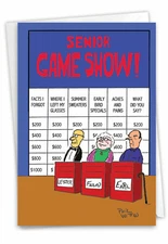 1 Funny Birthday Greeting Card -Bday Senior Game Show-Envelope Included, US-Made